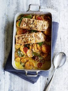 Asian Salmon & Sweet Potato Bake